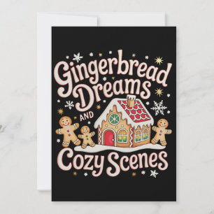 Gingerbread Dreams And Cozy Scenes Christmas Xmas Holiday Card