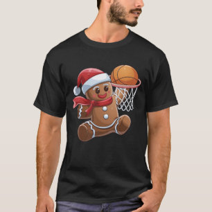 Gingerbread Dunk Playing Basketball Christmas Xmas T-Shirt