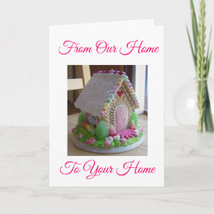 GINGERBREAD *EASTER* HOUSE GREETINGS FROM US HOLIDAY CARD