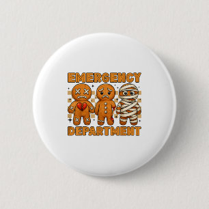 Gingerbread Emergency Department Christmas Nurse D Button