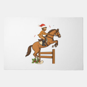 Gingerbread Equestrian Christmas 2026 Holiday Doormat
