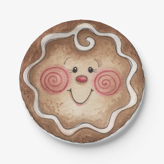 Gingerbread Face Paper Plate (Front)