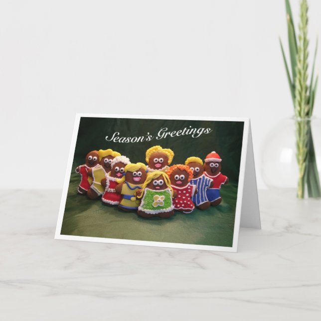 Gingerbread Family Choir Christmas Card (Front)