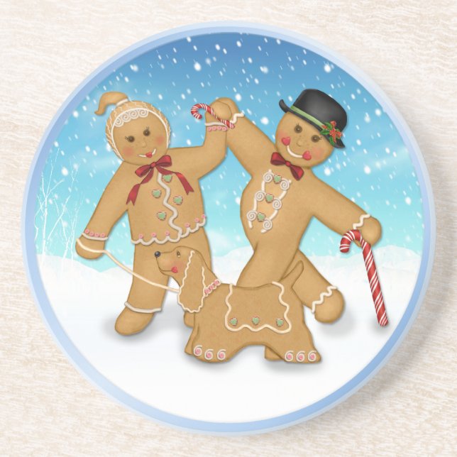 Gingerbread Family Drink Coaster (Front)