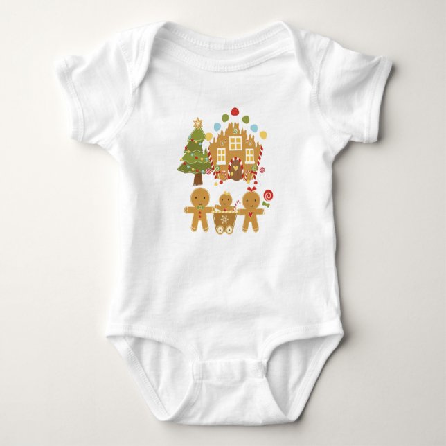 Gingerbread Family - Gingerbread Land Baby Bodysuit (Front)