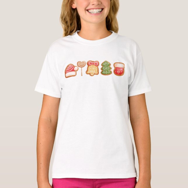 Gingerbread Festive Cool Trendy Christmas T-Shirt (Front)