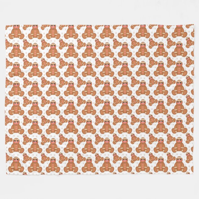 Gingerbread Fleece Blanket (Front (Horizontal))