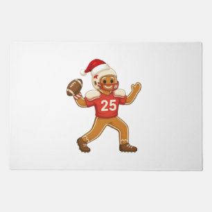 Gingerbread Football Christmas 2026 Holiday Sports Doormat