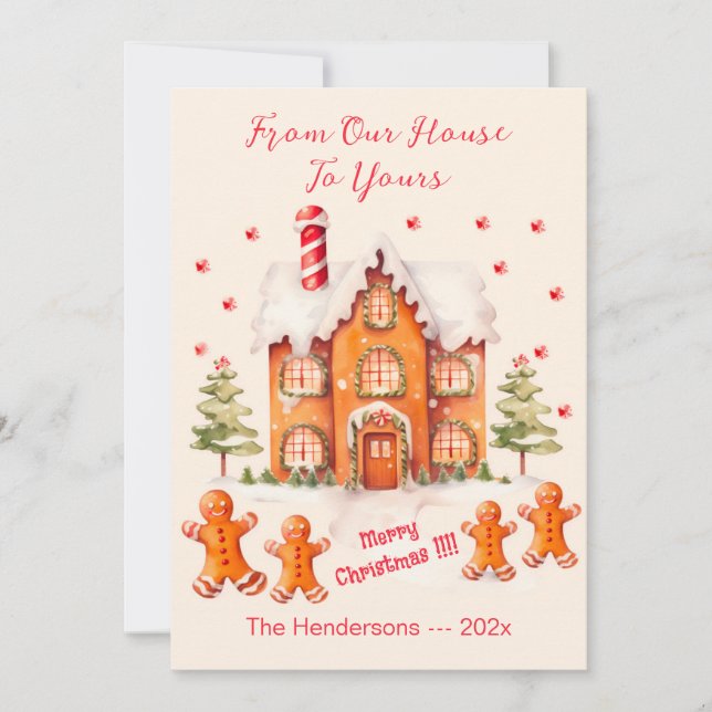 Gingerbread From Our House Christmas Card (Front)