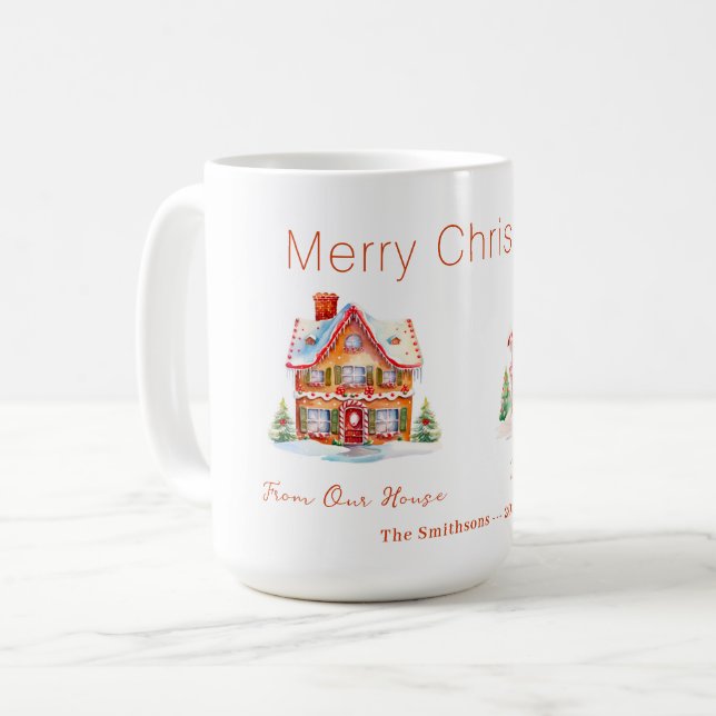 Gingerbread "From Our House" Christmas Mug (Front Left)