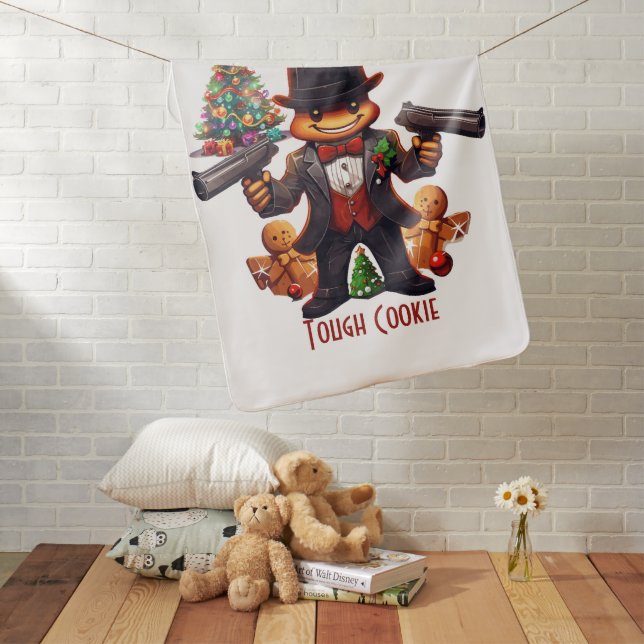 Gingerbread Gangster Baby Blanket (In Situ)