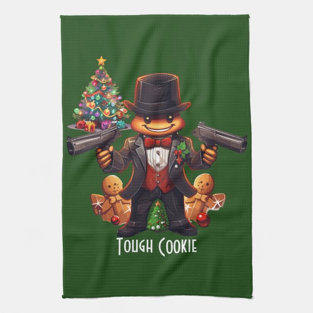 Gingerbread Gangster Kitchen Towel (Vertical)
