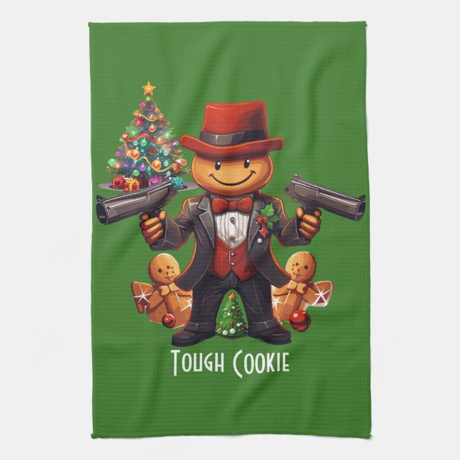 Gingerbread Gangster Kitchen Towel (Vertical)