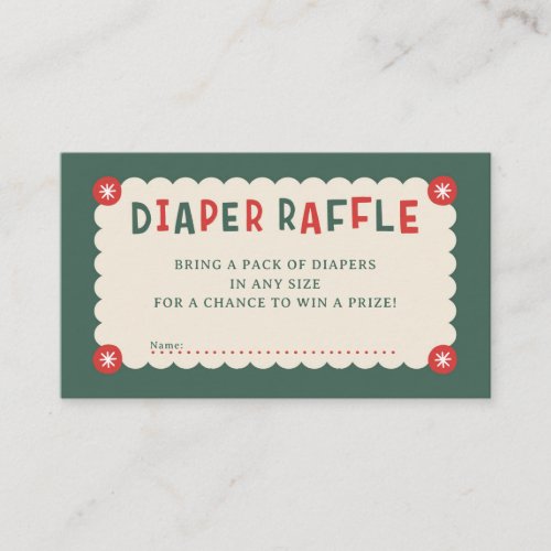 Gingerbread Gender reveal diaper raffle tickets Enclosure Card