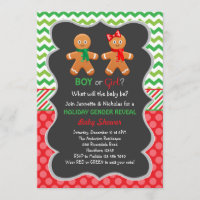 Gingerbread Gender Reveal Invitation