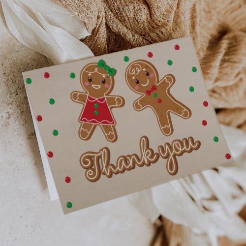 Gingerbread Gender Reveal Thank You Cards