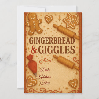 Gingerbread & Giggles Christmas Invitation