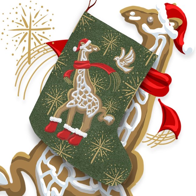 Gingerbread Giraffe/Dove Large Christmas Stocking (Creator Uploaded)