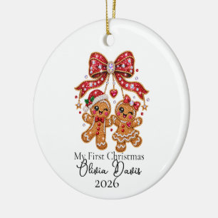 Gingerbread Girl and Boy First Christmas Ornament