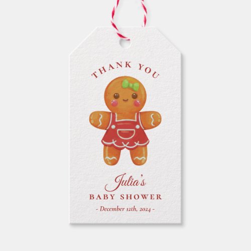 Gingerbread Girl Baby Shower Favor Tag