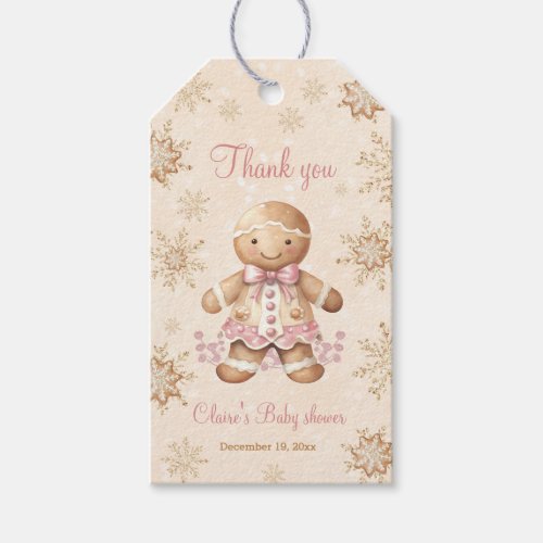 Gingerbread Girl Christmas Baby Shower Tags