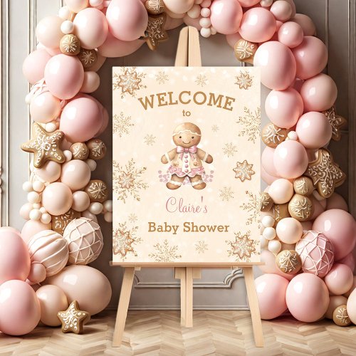 Gingerbread Girl Christmas Baby Shower Welcome Foam Board