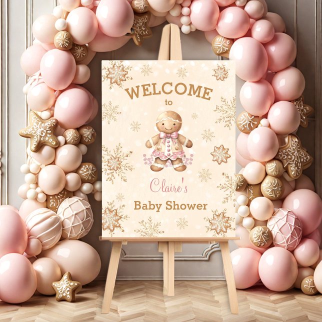 Gingerbread Girl Christmas Baby Shower Welcome Foam Board (Gingerbread Girl Christmas Baby Shower Welcome Foam Board)