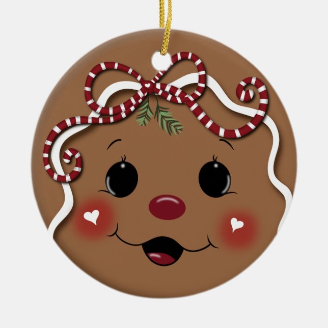 Gingerbread girl Christmas ornament  (Front)