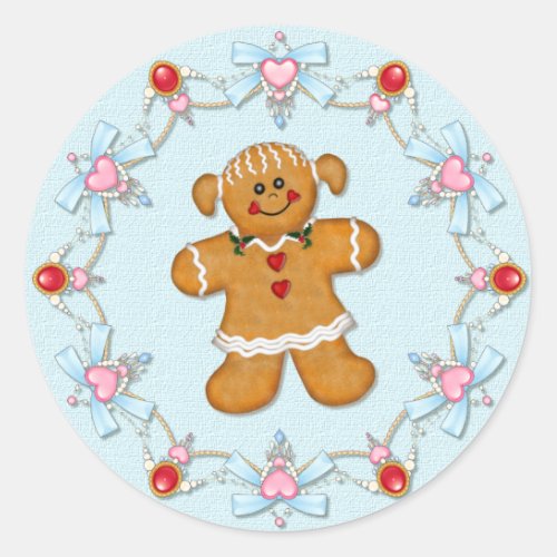 Gingerbread Girl Classic Round Sticker