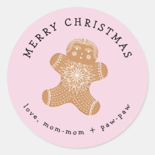Gingerbread girl cookie gift sticker