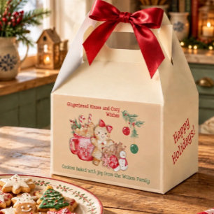 Gingerbread Girl Cookie Personalized Cookie Favor Boxes