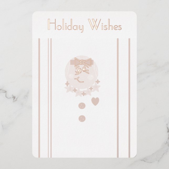 "Gingerbread Girl" Flat Foil Holiday Card (Front)