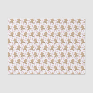 Gingerbread Girl Pink Red White Christmas Holidays Tissue Paper