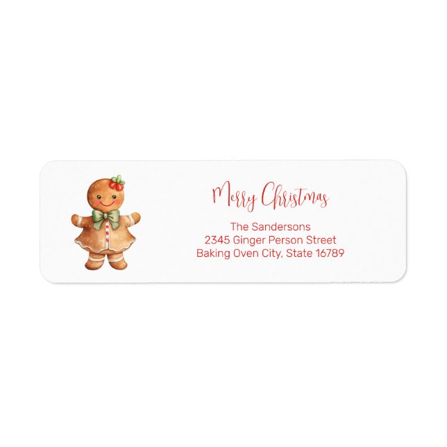 Gingerbread Girl Return Address Label (Front)