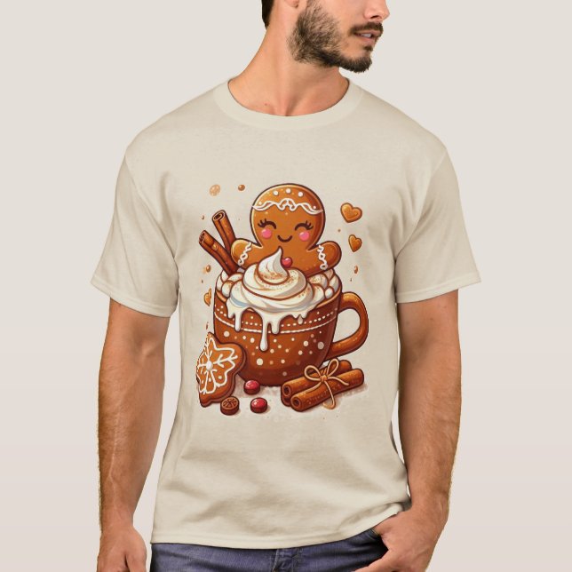 Gingerbread Girl’s Hot Cocoa Hot Tub Retreat T-Shirt (Front)