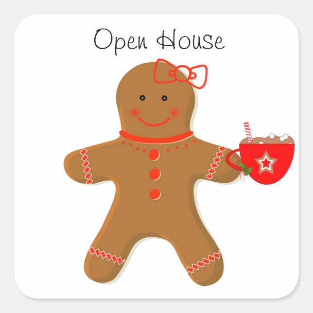 Gingerbread Girl with Cocoa Envelope Seals (Front)