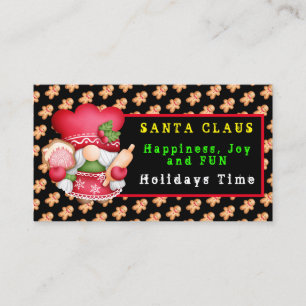 Gingerbread Gnome Customize Color and Text Business Card