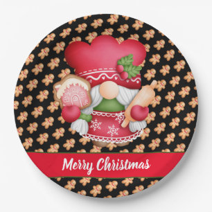 Gingerbread Gnome Customize Color and Text Paper P Plates