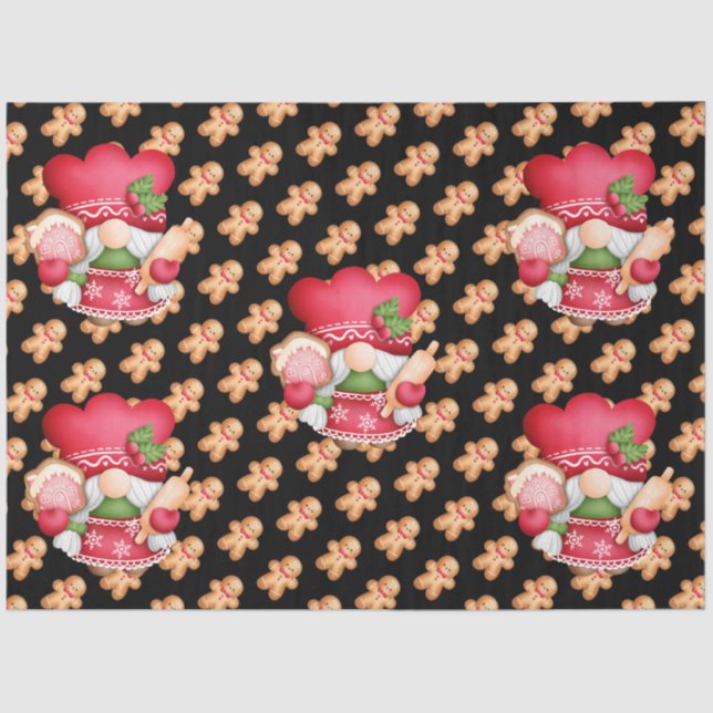 Gingerbread Gnome Customize Color Tissue Paper (Front)