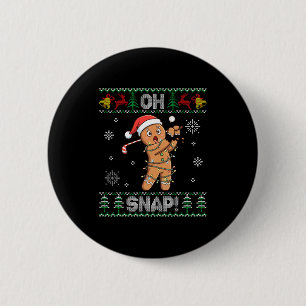Gingerbread Golf Christmas Cookie Oh Snap Santa Ug Button