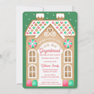 Gingerbread Green Party Invitation