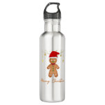 Gingerbread Greetings Christmas Stainless Steel Water Bottle