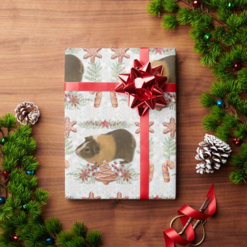 Gingerbread Guinea Pig Wrapping Paper