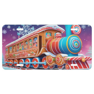 GINGERBREAD GUMDROP TRAIN LICENSE PLATE