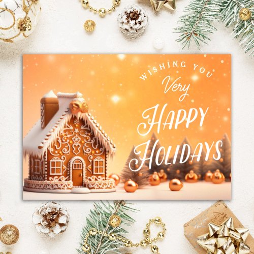 Gingerbread Happy Holidays Realtor Holiday Card