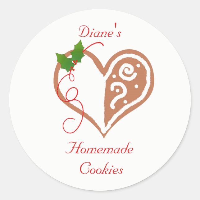 Gingerbread Heart Baking Sticker (Front)