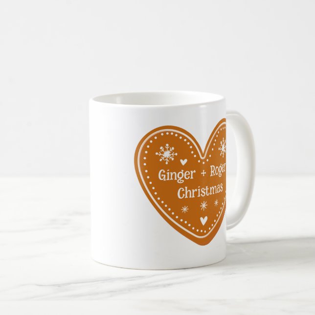 Gingerbread Heart Christmas Gift Coffee Mug (Front Right)