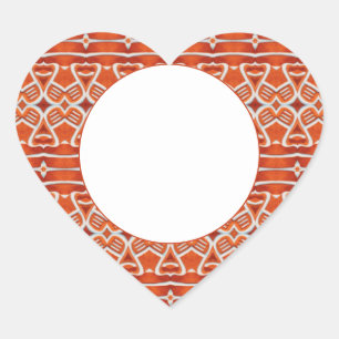 GINGERBREAD Heart Matte Stickers