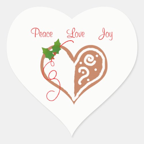 Gingerbread Heart Sticker