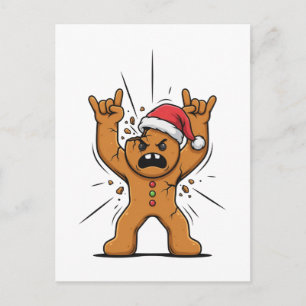Gingerbread Heavy Metal Guitar Christmas 2026 Postcard